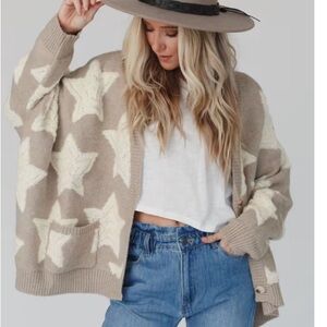 Bucket list wrapped in stars cardigan